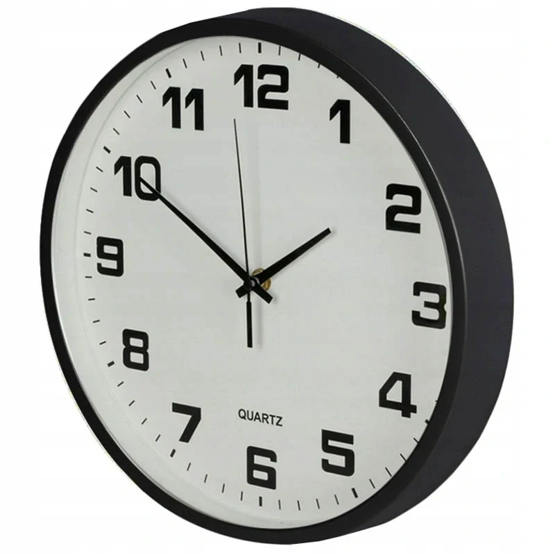 Nástenné hodiny s tichým chodom 25cm čierne
