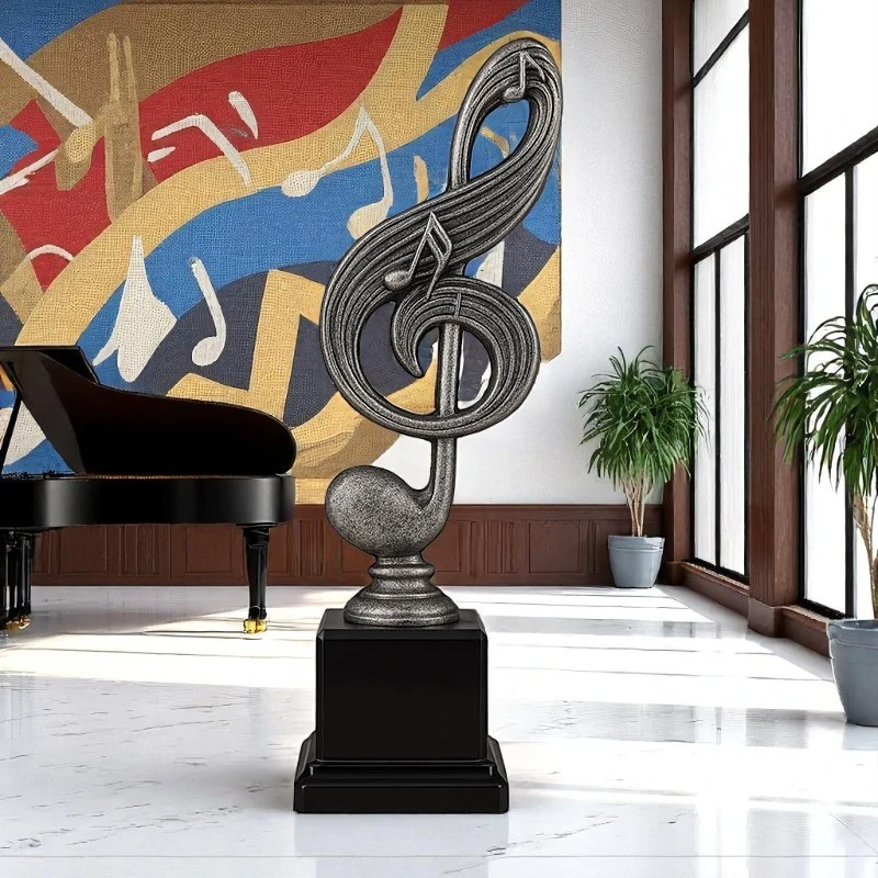 Husľový kľúč - Víťazná trofej na mramorovom podstavci s vlastným textom: 22 cm