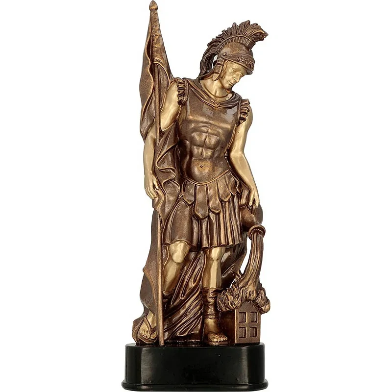 Svätý Florián - Víťazná trofej na mramorovom podstavci s vlastným textom: 30 cm