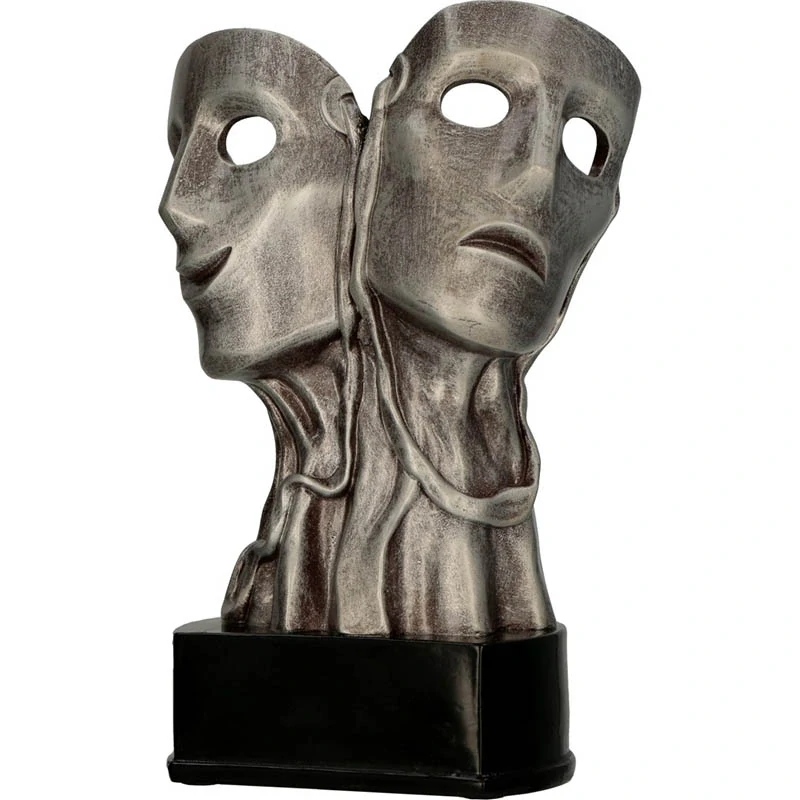 Soška Divadelné masky – ocenenie pre umelcov a divadelníkov: 19cm