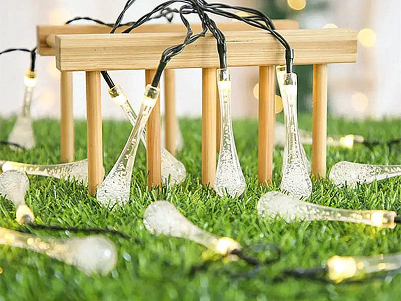 Záhradná solárna girlanda 20 LED kvapky