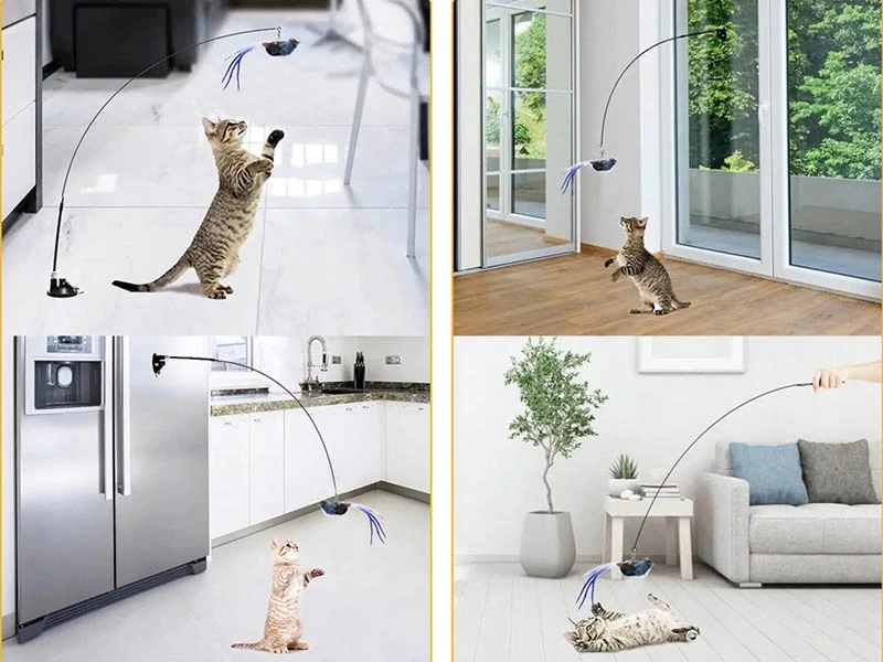 Hračka pre mačku Prútik s vtáčikom