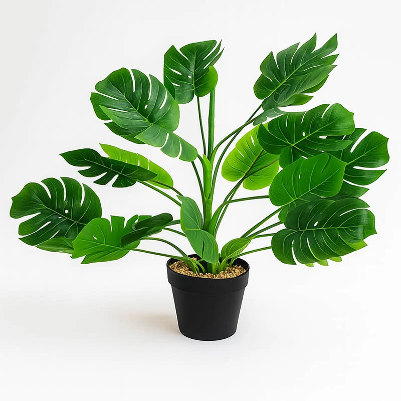 Monstera v črepníku umelý kvet – realistická dekorácia: výška 50 cm