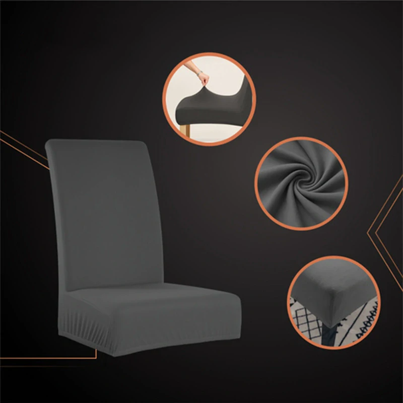 Poťahy na stoličku tmavosivé 6ks