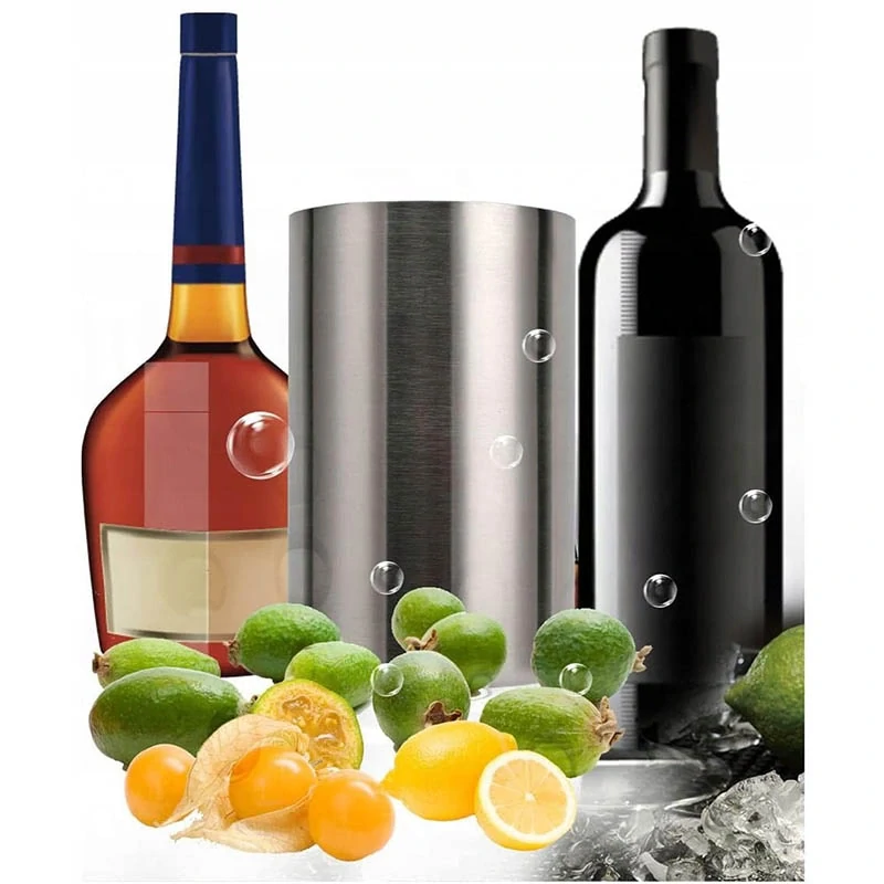 Stolová chladnička na víno z nehrdzavejúcej ocele 12 × 20 cm – strieborná, zlatá, inox