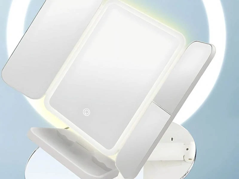 Kozmetické zrkadlo LED skladacie s priblížením