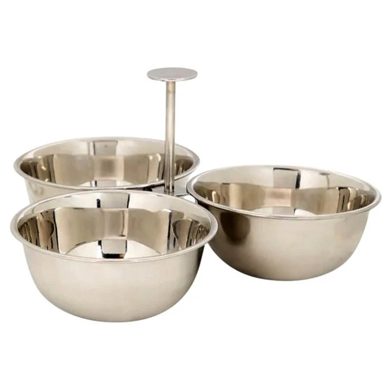 Nerezové servírovacie misky s rukoväťou – sada 3 ks