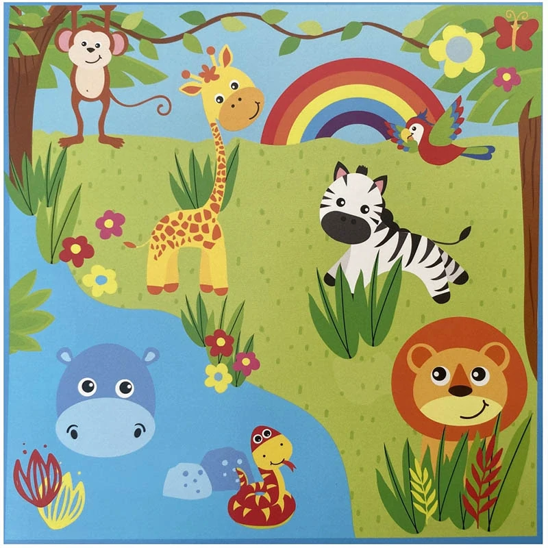 Detská hracia podložka so zvieratkami 100 × 100 cm
