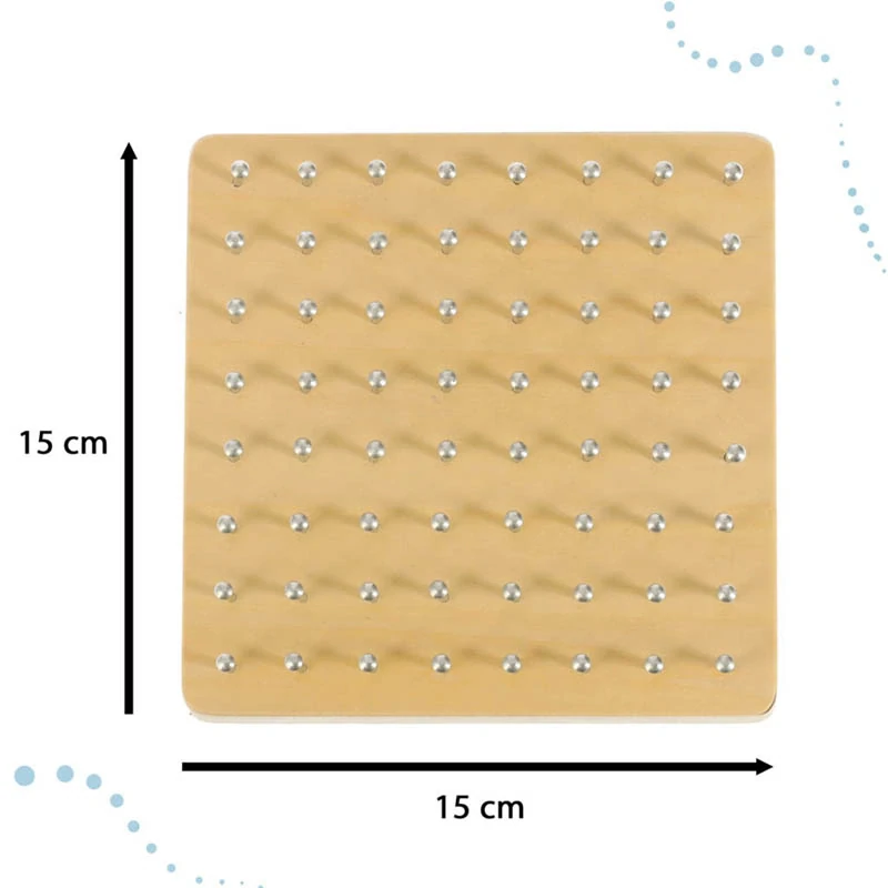 Drevený geoboard – tvorenie tvarov z gumičiek