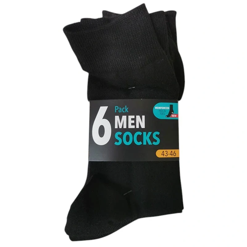 Pánske ponožky 6-pack - čierne, veľkosť 43-46