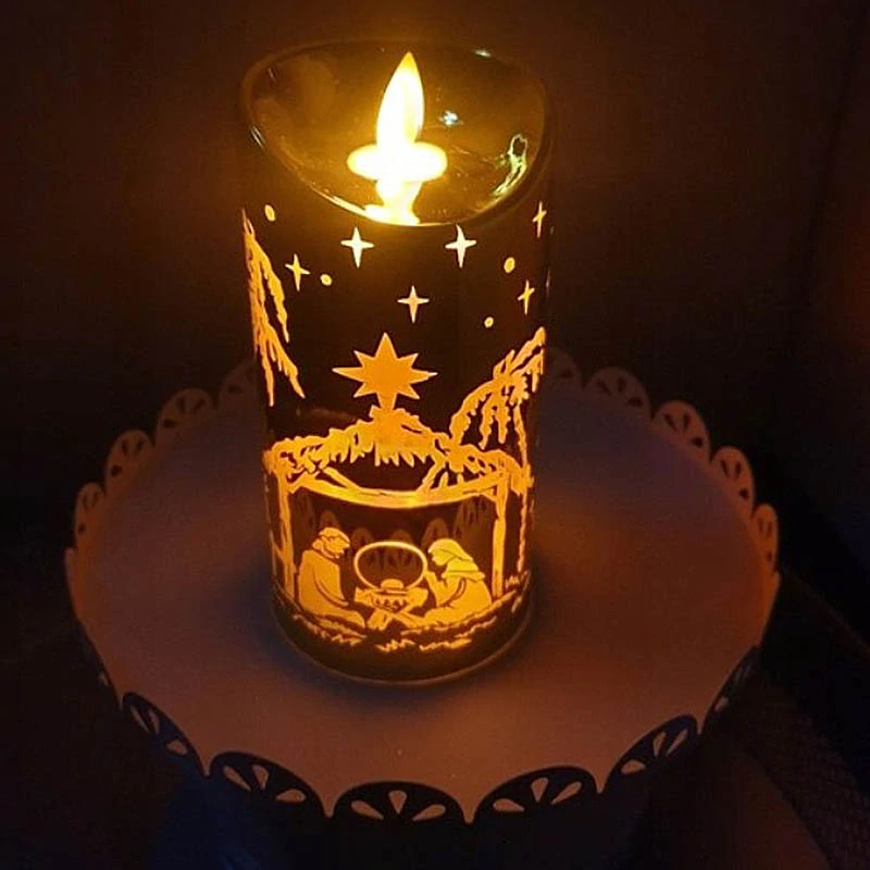 LED sviečka – vložka do svietnika alebo adventného venca 5 × 11 cm, teplá biela, zlatá