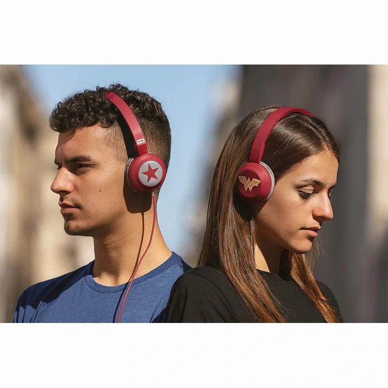 Tribe Pop on-ear káblové slúchadlá s mikrofónom – červené: 120 cm kábel