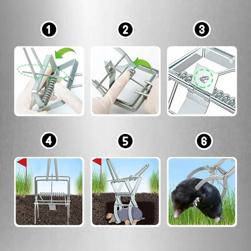 Kovová pasca na krtkov a hraboše