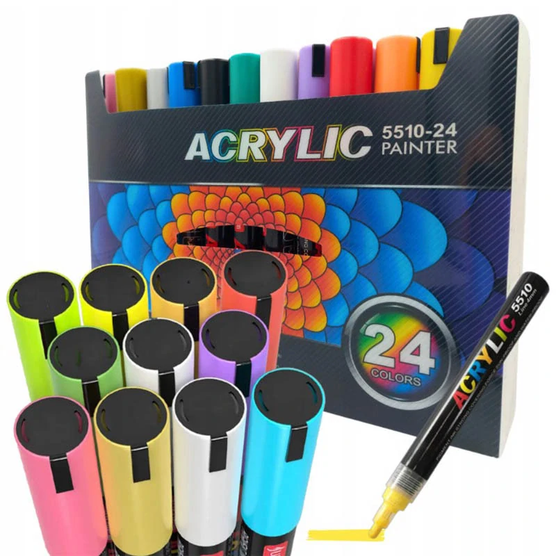 Akrylové fixky – sada 12 farieb