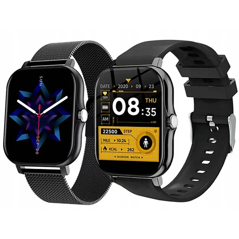 Smart hodinky s gumovým remienkom Y13 čierne