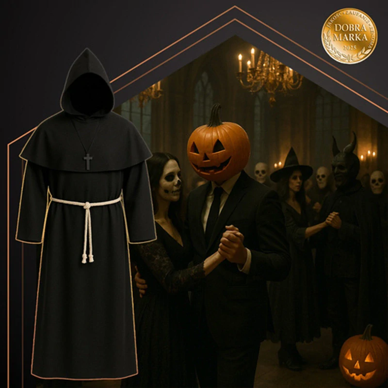 Kostým mnícha na Halloween L čierny
