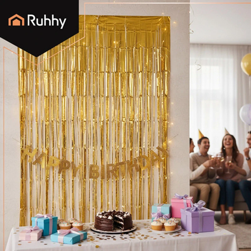 Zlatý party záves s trblietavým efektom 100 × 200 cm