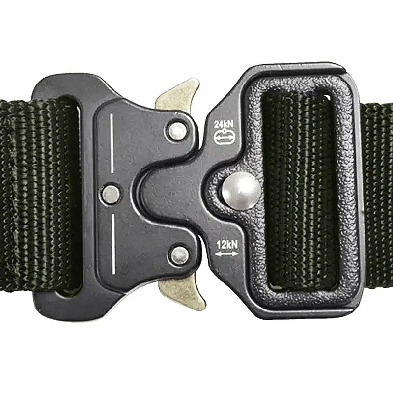 Taktický opasok zo silnej tkaniny s rýchloupínacou prackou army 131 cm