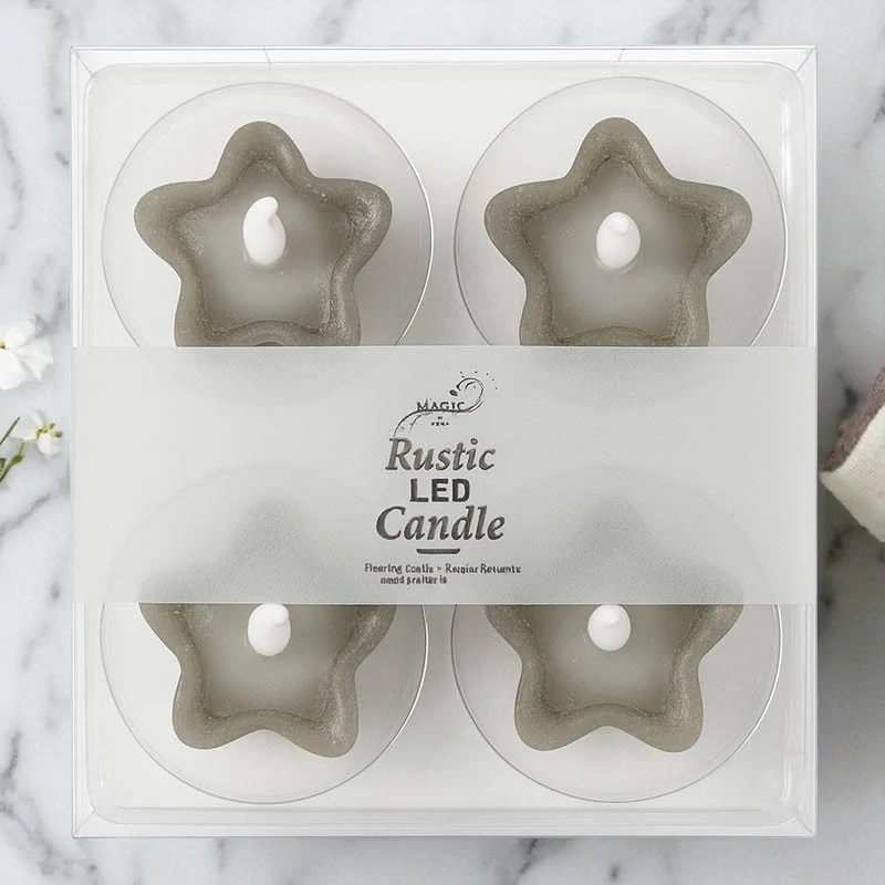 Plávajúce LED sviečky v tvare hviezdy – sada 4 ks