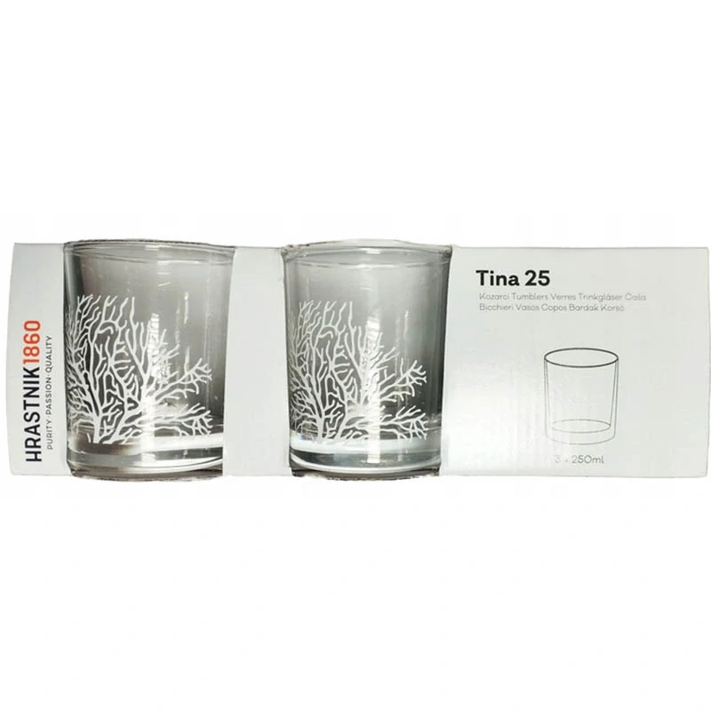 Sada 3 sklenených pohárov Hrastnik TINA 250 ml