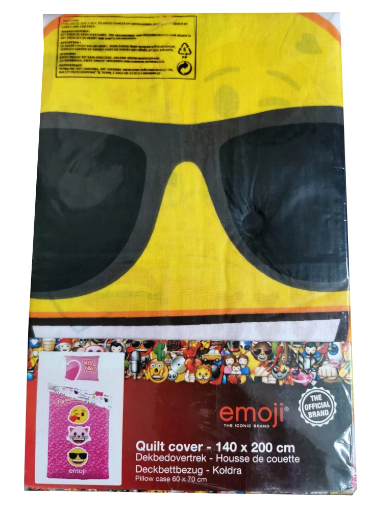 Posteľná bielizeň Emoji My Heart – 140 × 200 cm + 60 × 70 cm, ružová