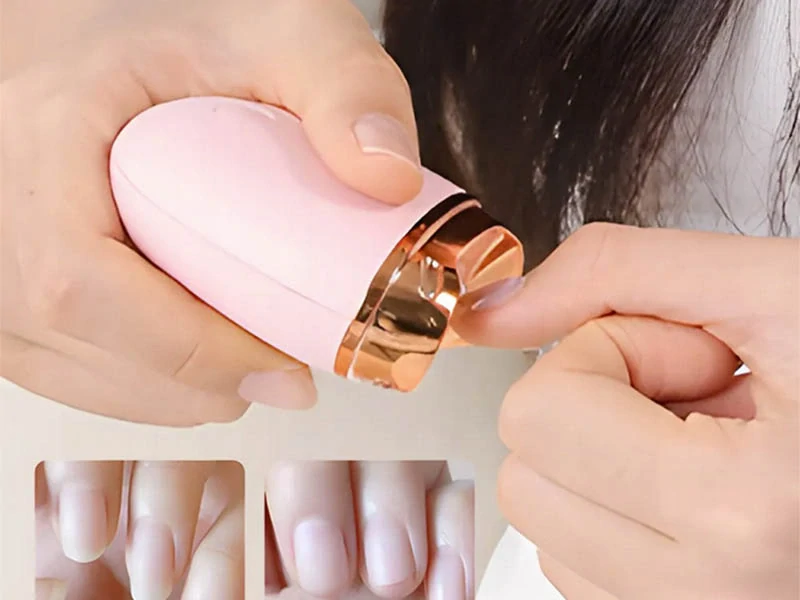 Elektrický strihač nechtov ružový