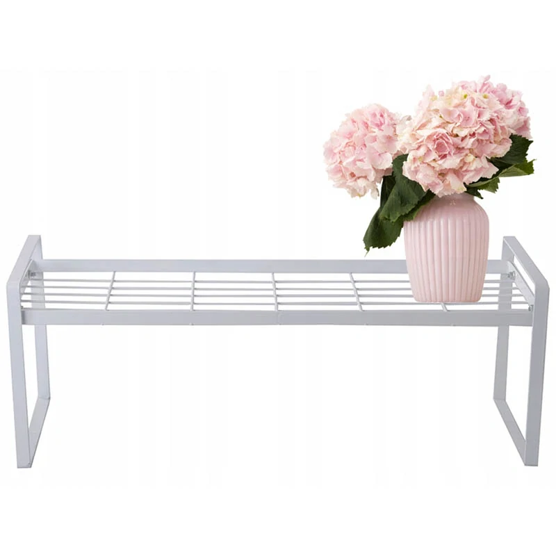 Kovová kuchynská polička 51 x 18 x 21 cm biela