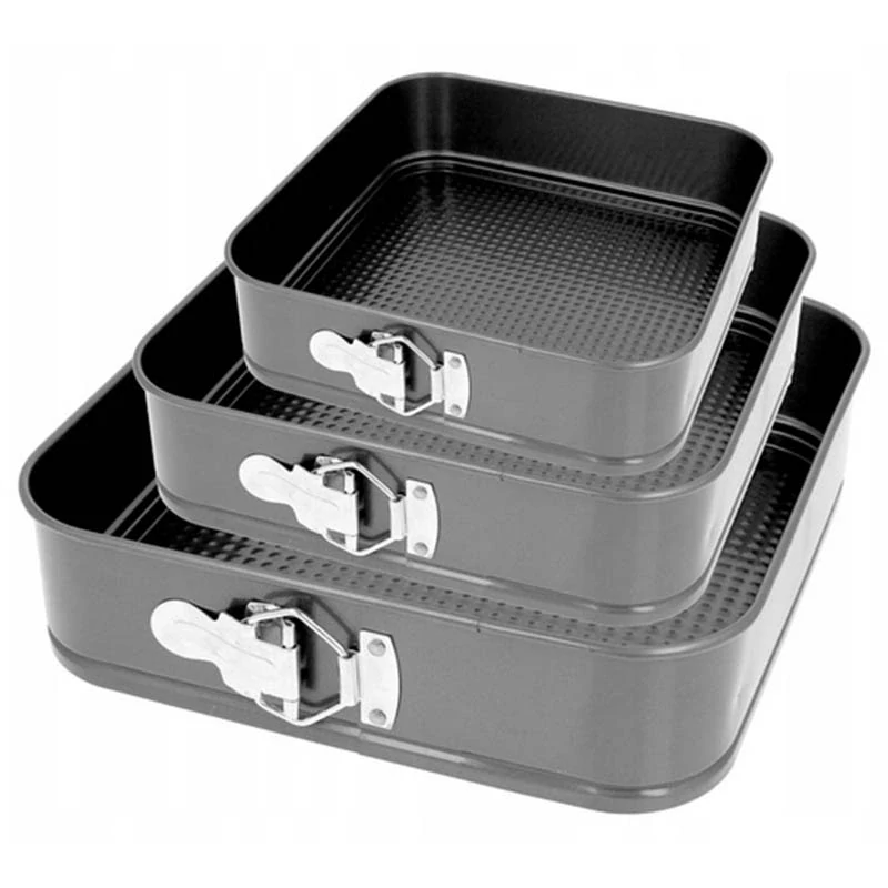 Sada štvorcových foriem na pečenie s odnímateľným okrajom (3 ks)