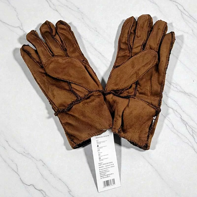 Zimné rukavice hnedé, mäkké a hrejivé, (vnútorné zateplenie)