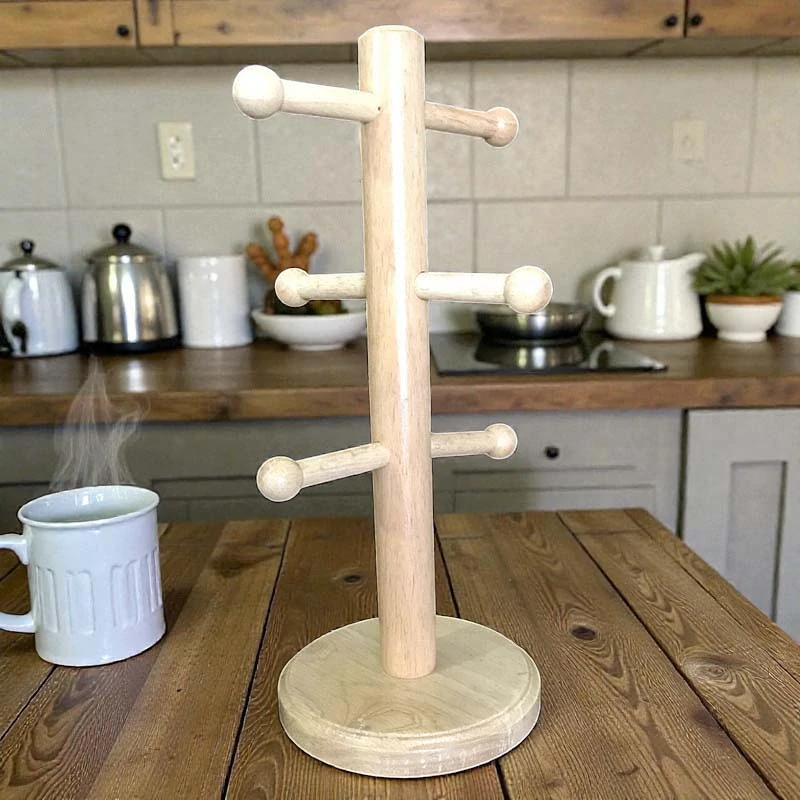 Drevený stojan na hrnčeky 35 cm