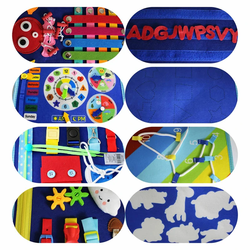 Montessori manipulačná senzorická tabuľa pre deti
