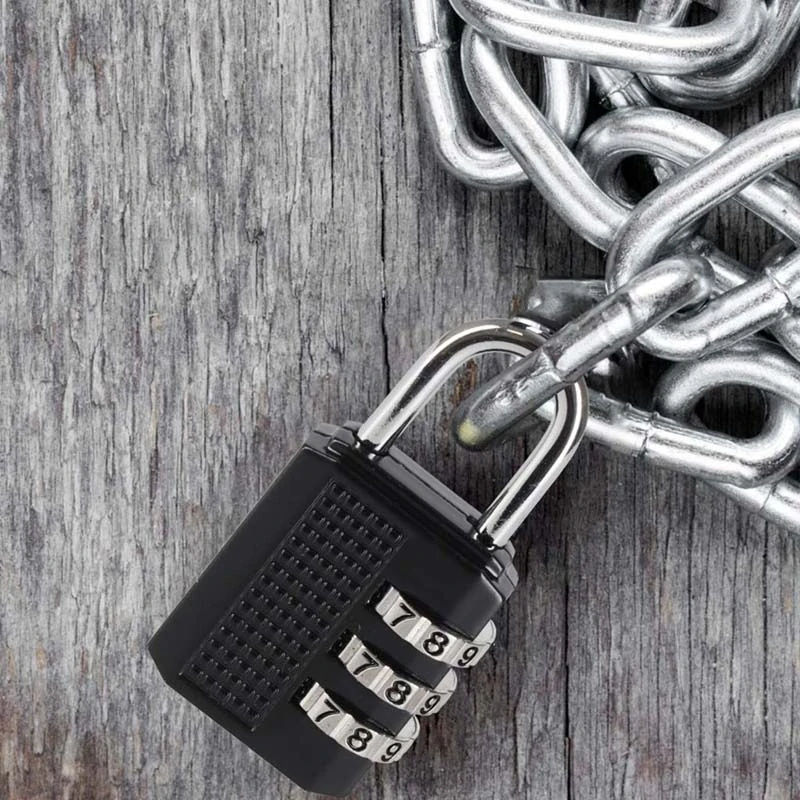 Visiaci zámok na kód na batožinu čierny