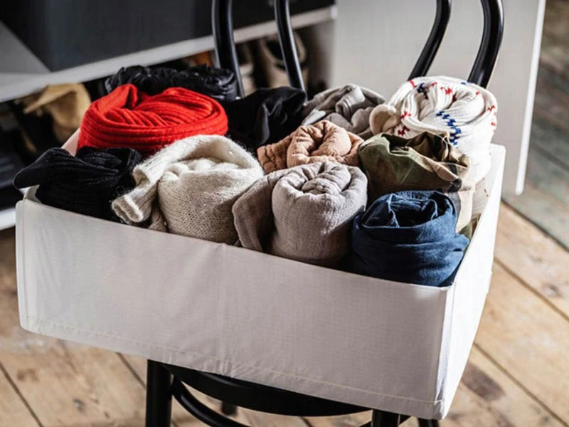 Textilný organizér do zásuvky 20 × 34 × 10 cm biely