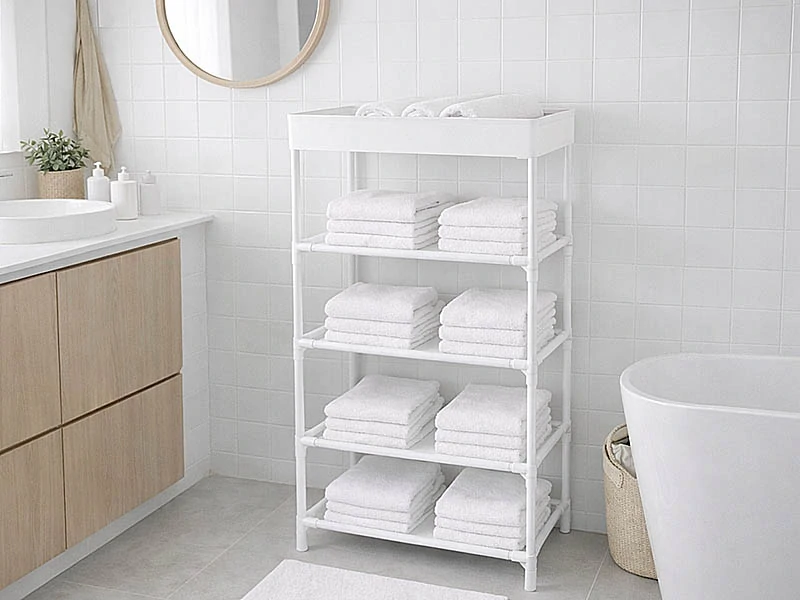 Plastový regál s 5 policami 81cm biely