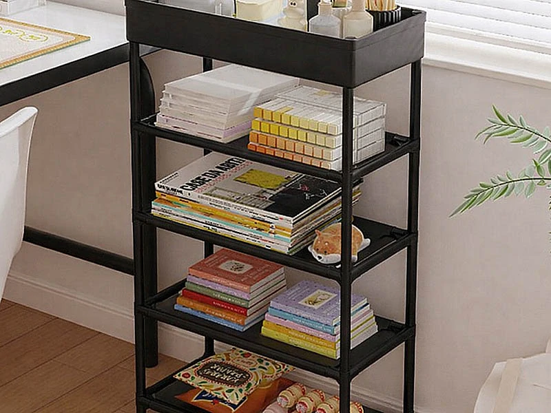 Plastový regál s 5 policami 81cm čierny