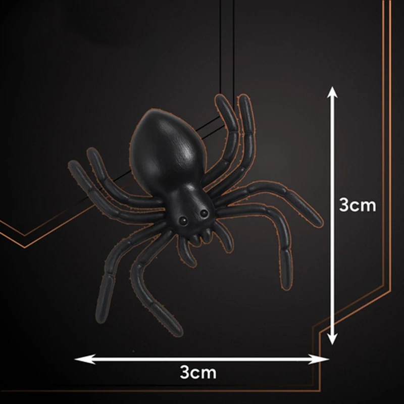 Halloweenska dekorácia Plastové pavúky 10 ks 3 × 3 cm