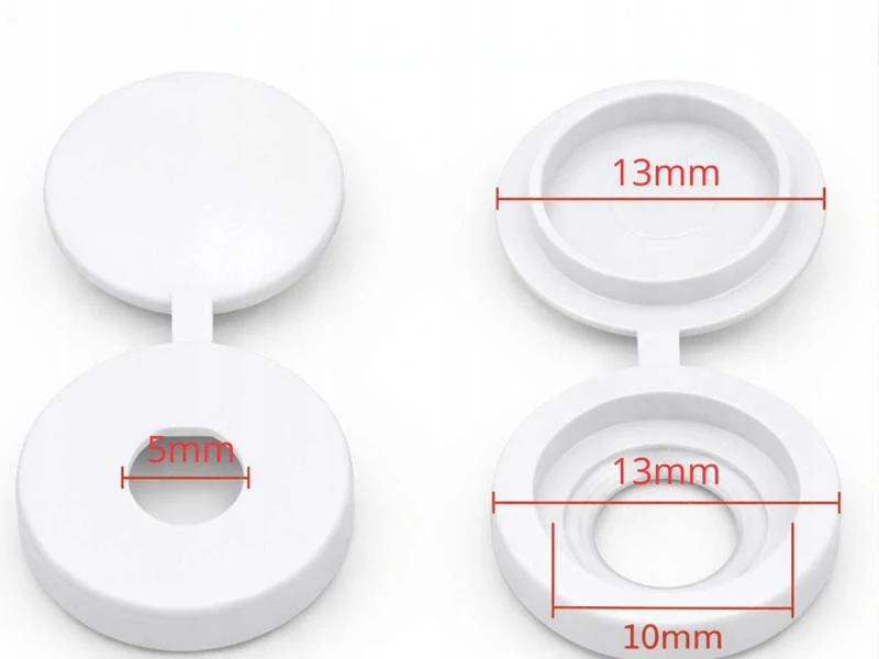 Krytky na skrutky 100 ks biele