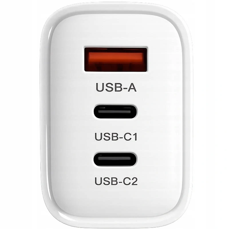 Rýchla sieťová nabíjačka 65W USB-A + USB-C1 + USB-C2