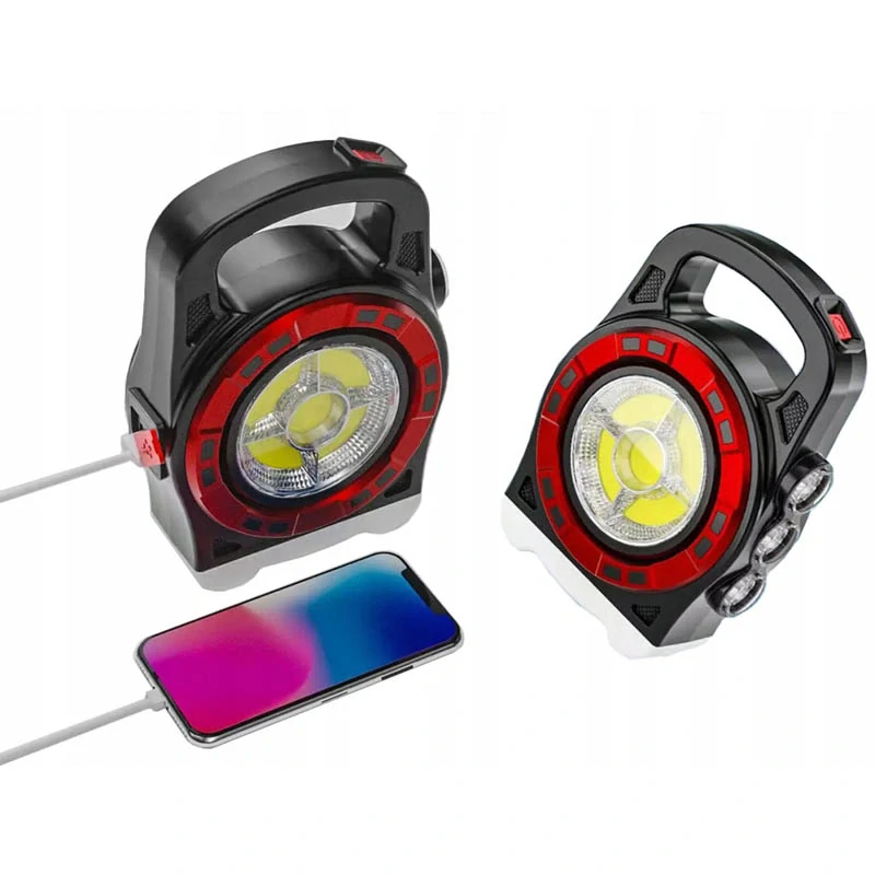 Solárna LED lampa s powerbankou 20 W červená