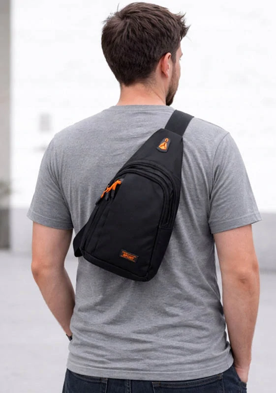 Mestský batoh na jedno rameno čierny