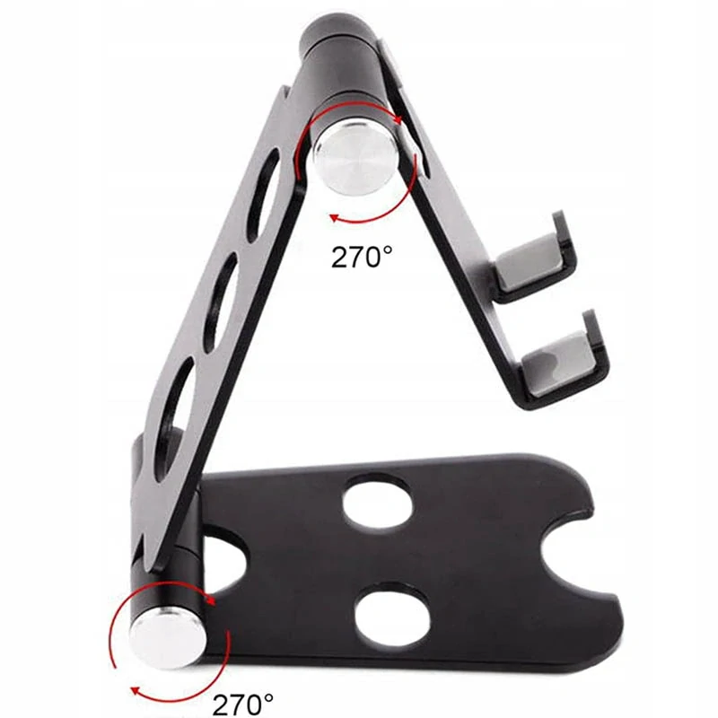 Kovový stojan na telefón a tablet čierny