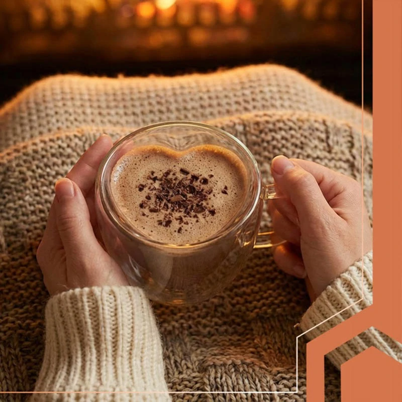 Sklenený termo pohár v tvare srdca 240 ml