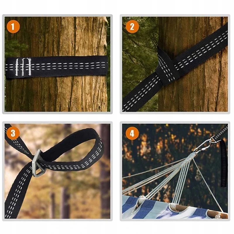 Súprava na upevnenie hojdacej siete s lanom a karabínou