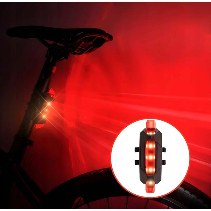 Solárna LED lampa na bicykel so zadným svetlom a klaksónom
