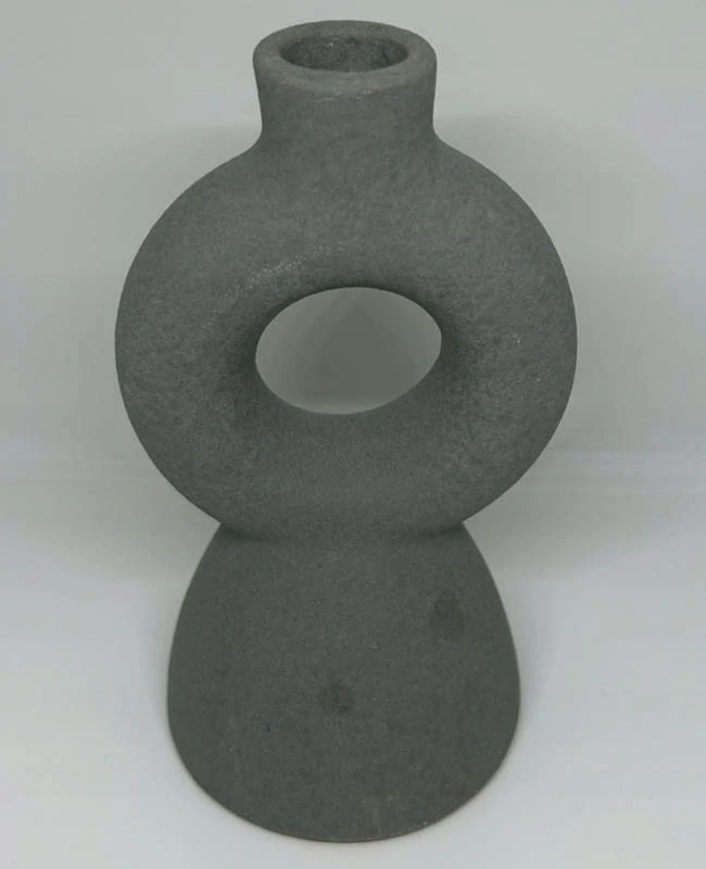 Porcelánový svietnik 17 cm sivý