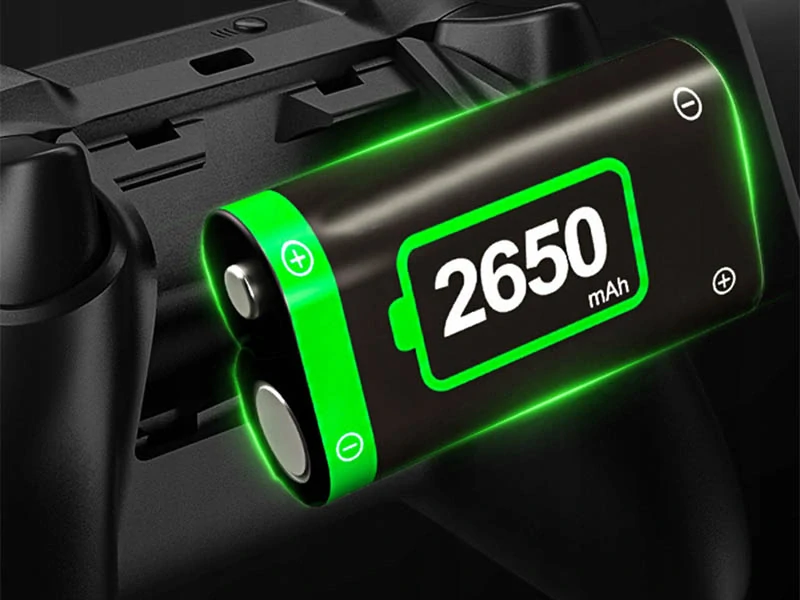 Nabíjačka a nabíjateľné batérie pre Xbox ovládač 2× 2650 mAh