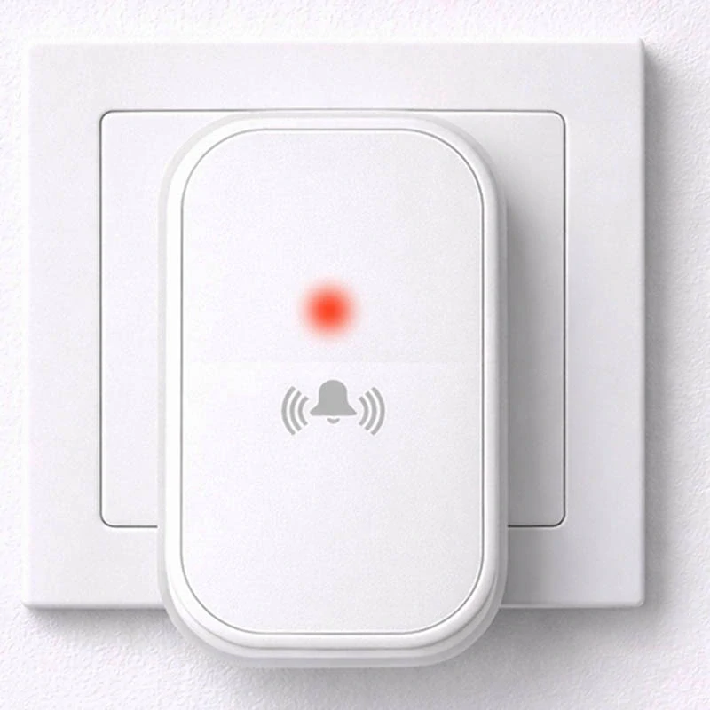 Bezdrôtový kinetický zvonček bez batérií na dvere biely