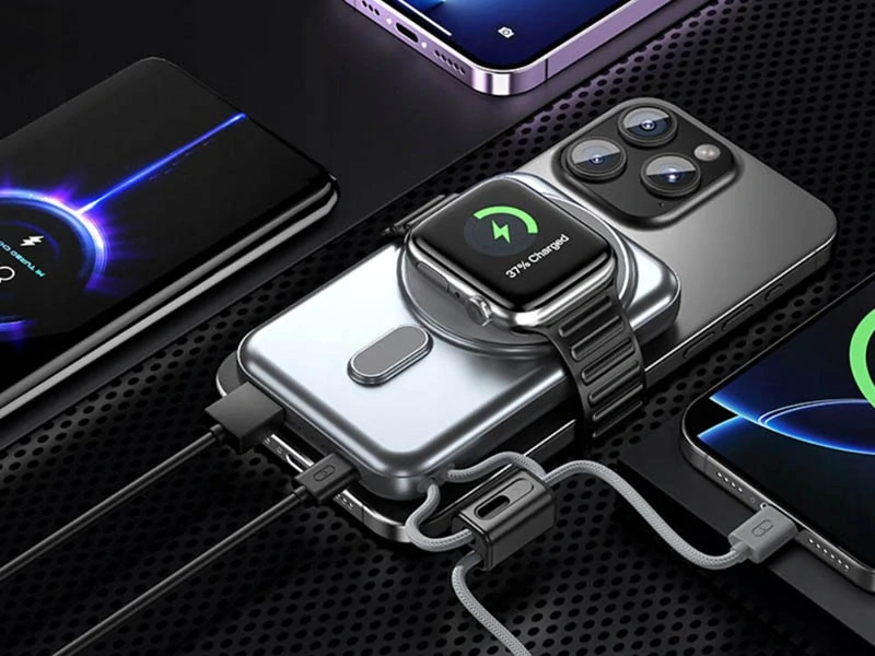 Powerbanka 10000 mAh s bezdrôtovým nabíjaním sivá