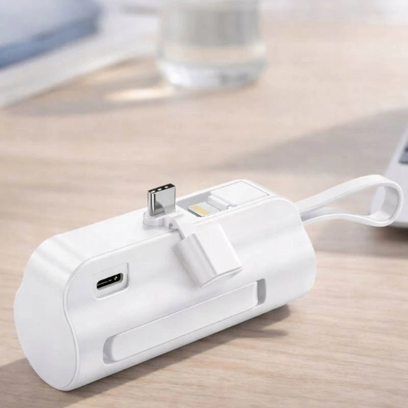 Powerbanka 5000 mAh s Lightning konektorom biela