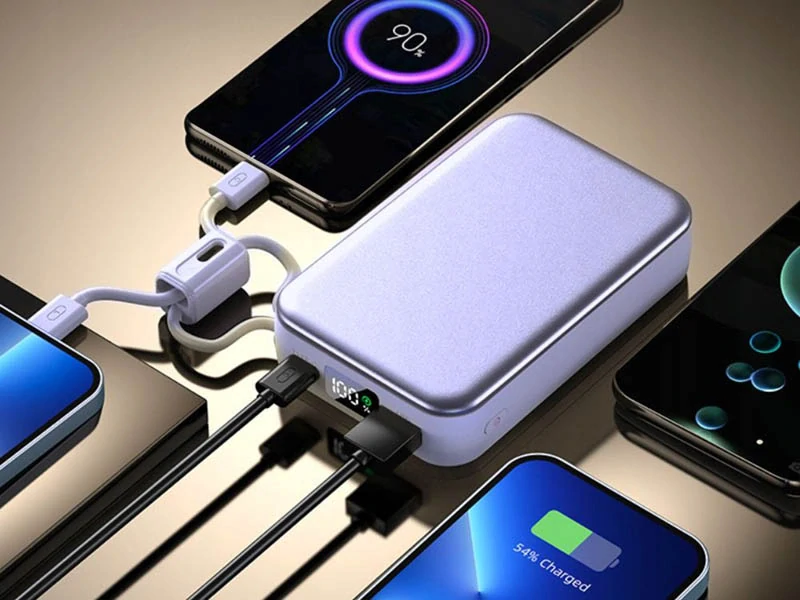 Powerbanka 20000 mAh s rýchlym nabíjaním QC 3.0 fialová